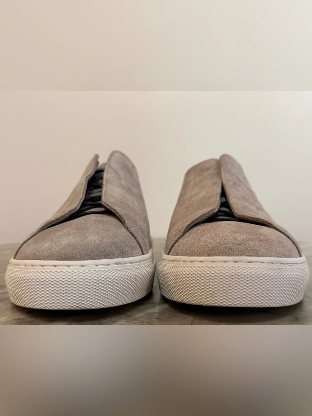 JAMES PERSE Solstice Low Top Sneakers Trainers Zegna Gray White Triple Stitch